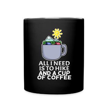 Coffee Mountain Mountains Hiking - Full Colour Mug - black - Front