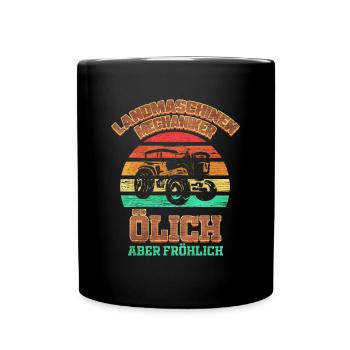 Agricultural machinery mechanic Ölich but cheerful retro - Full Colour Mug - black - Front