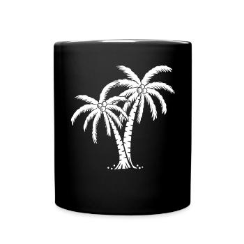 Palme - Tasse einfarbig - Schwarz - Vorne