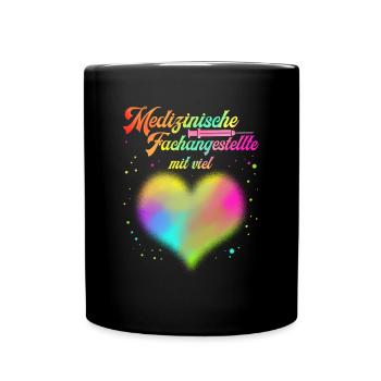 Medical assistants with a lot of heart - Full Colour Mug - black - Front