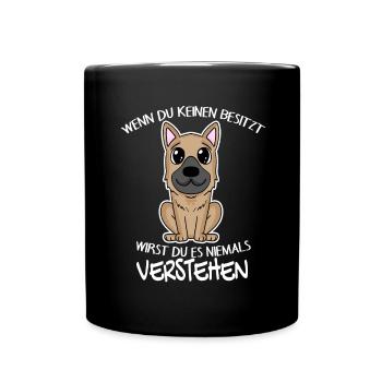 Deutscher Schäferhund - Tasse einfarbig - Schwarz - Vorne