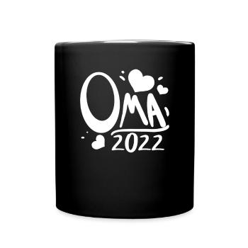 Oma 2022 - Werdende Oma - Tasse einfarbig - Schwarz - Vorne
