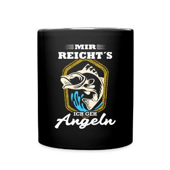 Mir reichts Ich geh angeln Vintage - Tasse einfarbig - Schwarz - Vorne