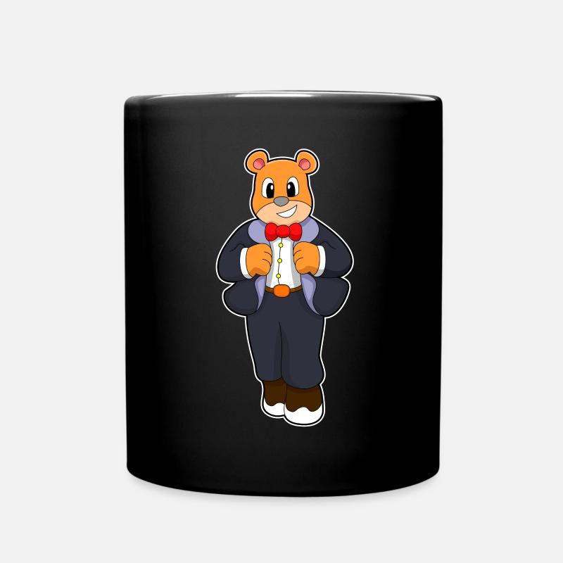 Bär als Bräutigam mit Anzug - Tasse einfarbig - Schwarz