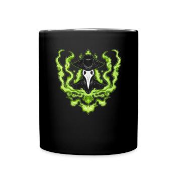 Pestdoktor in Giftwolke - Vintage Plague Doctor - Tasse einfarbig - Schwarz - Vorne