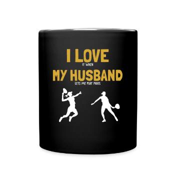 I love my Husband Padel Padel Tennis Platform - Full Colour Mug - black - Front