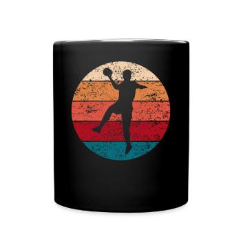 Handball Handballer Sportler Retro Geschenk - Tasse einfarbig - Schwarz - Vorne