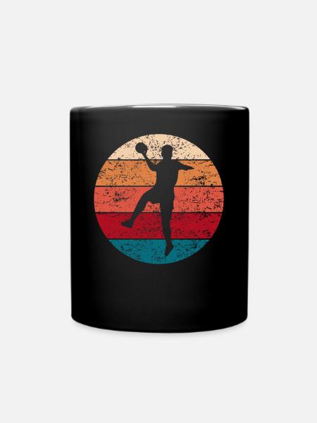 Handball Handballer Sportler Retro Geschenk - Tasse einfarbig - Schwarz