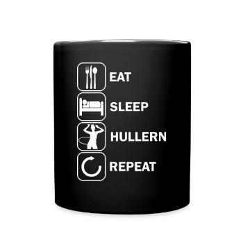 Manger dormir Hullers Hula Hoopen Hup mature - Mug uni - noir - Devant