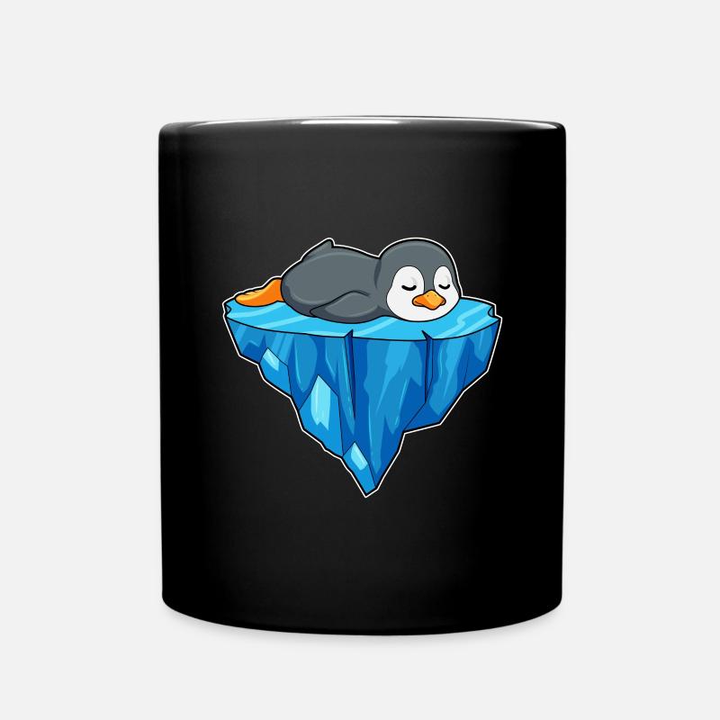 Pinguin auf Eisscholle - Tasse einfarbig - Schwarz