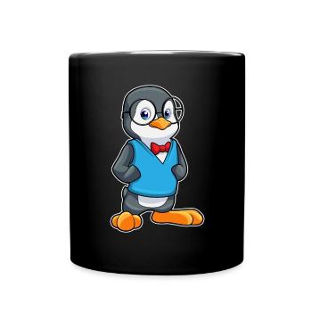 Pinguin Nerd Brille - Tasse einfarbig - Schwarz - Vorne