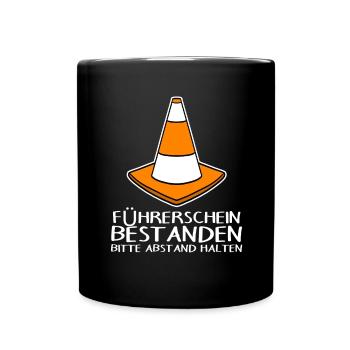 Führerschein Bestanden - Tasse einfarbig - Schwarz - Vorne