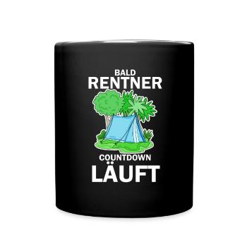 Bald Rentner Countdown läuft - Tasse einfarbig - Schwarz - Vorne