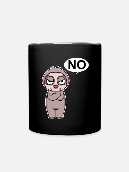 Le paresseux est énervé et dit non - Mug uni - noir