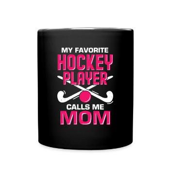 Hockey Mama Hockeyspieler Mutter Geschenk - Tasse einfarbig - Schwarz - Vorne