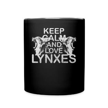 Keep Calm Love Lynx Lynx Motif Lynx - Full Colour Mug - black - Front