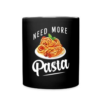 Spaghetti - Pasta - Penne - Nudeln - Tasse einfarbig - Schwarz - Vorne