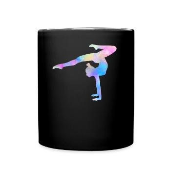 Gymnastin Gymnastics Gymnastics Gift Women Watercolor - Full Colour Mug - black - Front