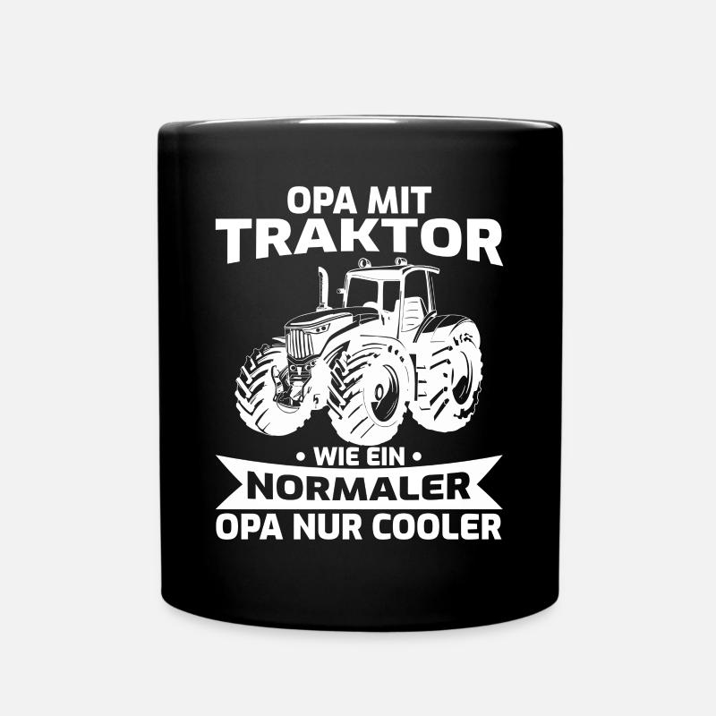 Opa Geschenk Landwirt Bauer Großvater Traktor - Tasse einfarbig - Schwarz