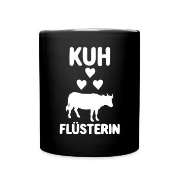 Kuhflüsterin Bauer mit Kuhherde Kuhliebe - Tasse einfarbig - Schwarz - Vorne