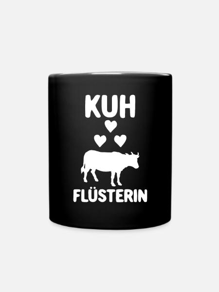 Kuhflüsterin Bauer mit Kuhherde Kuhliebe - Tasse einfarbig - Schwarz