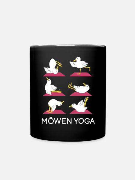 Möven Yoga Meditation Möve Yogatraining - Tasse einfarbig - Schwarz
