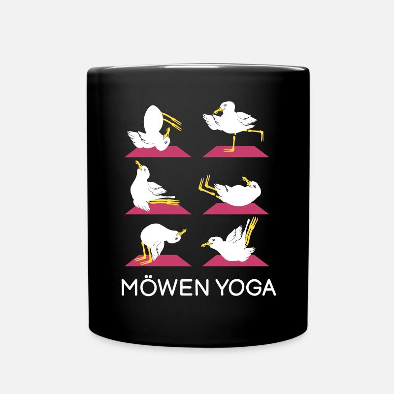 Möven Yoga Meditation Möve Yogatraining - Tasse einfarbig - Schwarz