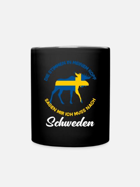 Schweden Elch Stimmen Schwede Geschenk - Tasse einfarbig - Schwarz