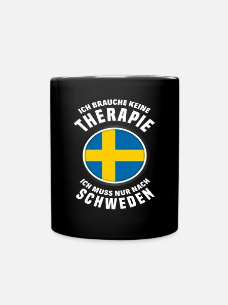 Schweden Schwede Therapie Urlaub Geschenk - Tasse einfarbig - Schwarz
