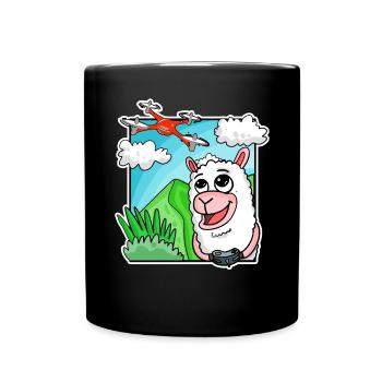 Drone Quadcopter Drone Pilot Drone Alpaca - Full Colour Mug - black - Front
