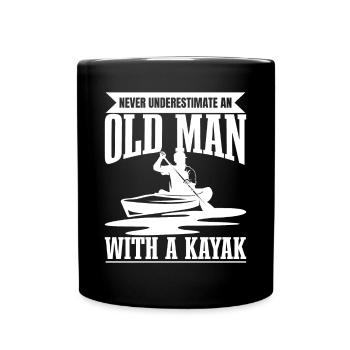 Never Understimate An Old Man With A Kayak - Canoë - Mug uni - noir - Devant