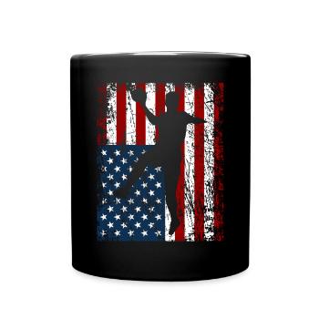 Handballer Handball Herren Geschenk USA Flagge - Tasse einfarbig - Schwarz - Vorne