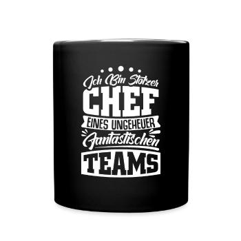 Stolzer Chef Chef Mann Abteilungsleiter Teamchef - Tasse einfarbig - Schwarz - Vorne