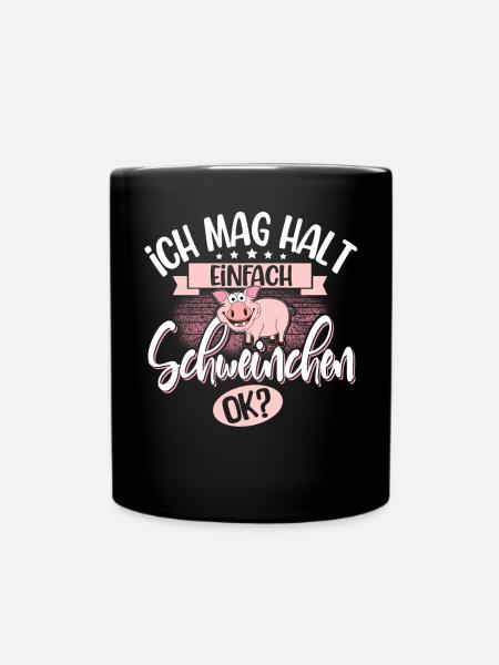 Schwein Schweinchen Hausschwein - Tasse einfarbig - Schwarz