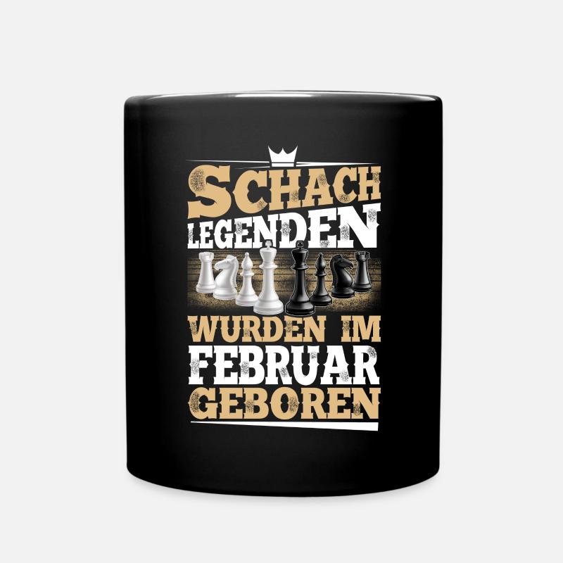 Schachspieler Schach Geburtstag Februar Geschenk - Tasse einfarbig - Schwarz