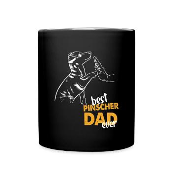 Best Pinscher Dad Ever Doberman Papa Pinscher - Tasse einfarbig - Schwarz - Vorne