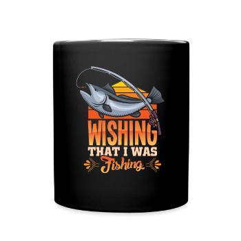 Angeln Angler Fische Fischer Sprüche Petri Heil - Tasse einfarbig - Schwarz - Vorne