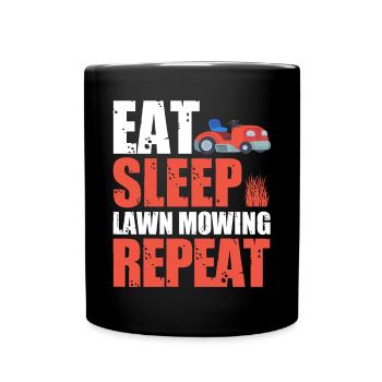 Eat Sleep Lawn Mowing Repeat - Mug uni - noir - Devant