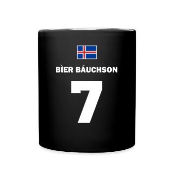 Isländische Namen Sauf Trikot Fußball Island - Tasse einfarbig - Schwarz - Vorne