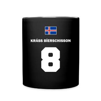 Isländische Namen Sauf Trikot Fußball Island - Tasse einfarbig - Schwarz - Vorne