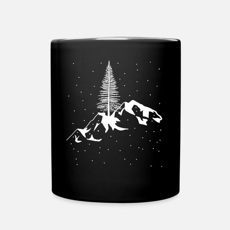 Berg Gebirge Schnee Schneefall Winter Xmas Gipfel - Tasse einfarbig - Schwarz