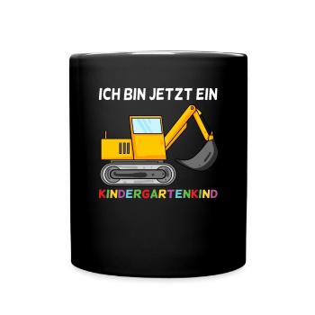 Kindergarten Bagger - Tasse einfarbig - Schwarz - Vorne
