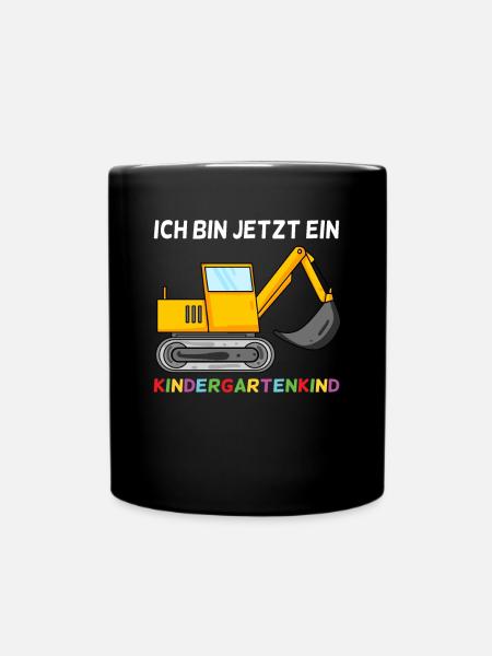 Kindergarten Bagger - Tasse einfarbig - Schwarz