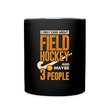 Hockey Sport Hockeyspieler Geschenk - Tasse einfarbig - Schwarz - Vorne