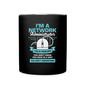 Administrateur du réseau Cadeau administrateur système - Mug uni - noir - Devant