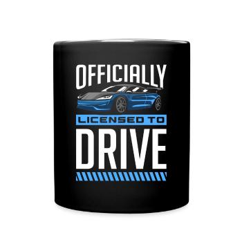 Les garçons permis de conduire idée cadeau automobile - Mug uni - noir - Devant
