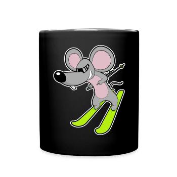 Ski Souris - Mug uni - noir - Devant
