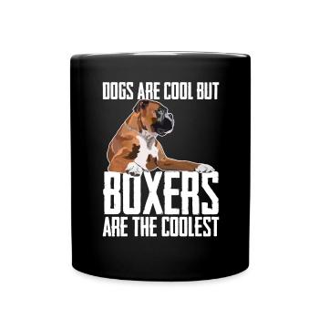 Boxerhunde sind cool, aber Boxer sind am coolsten - Tasse einfarbig - Schwarz - Vorne