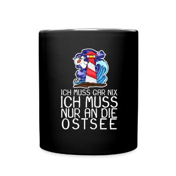 Ostsee Urlaub Geschenk - Tasse einfarbig - Schwarz - Vorne