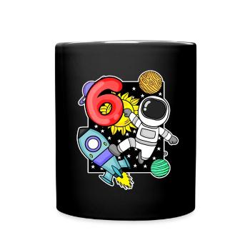 6. Geburtstag Astronaut 6 Jahre Jungen Geschenk - Tasse einfarbig - Schwarz - Vorne